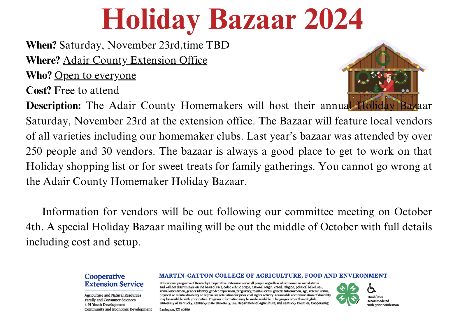 Holiday Bazaar 2024