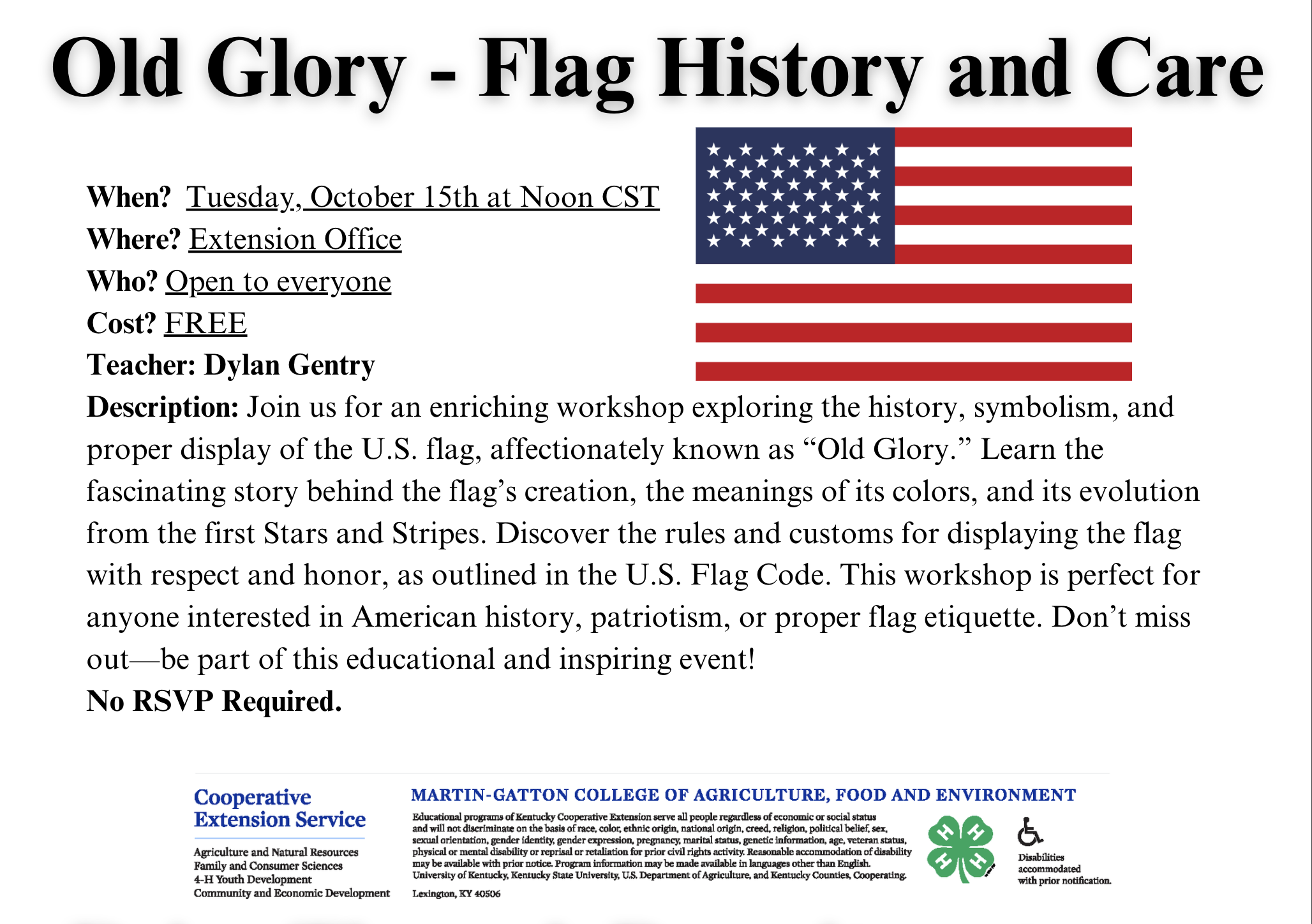 Old Glory Advertisement